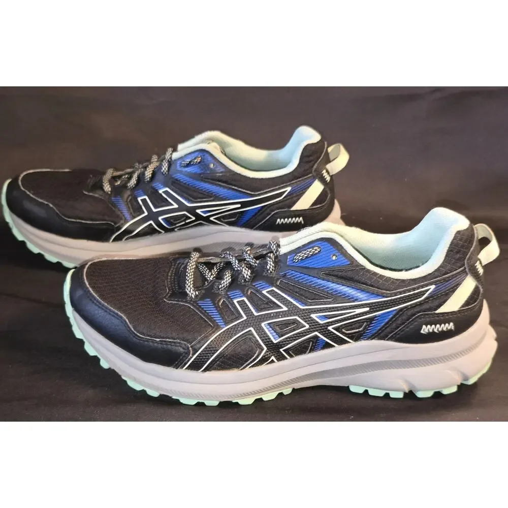 Asics Trail Scout 2 Sneakers Womens Sz 10 Athletic Shoes Black w/blue 102B039